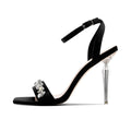 Bejweled Band Open Toe Ankle Strap Icicle Stiletto Sandals